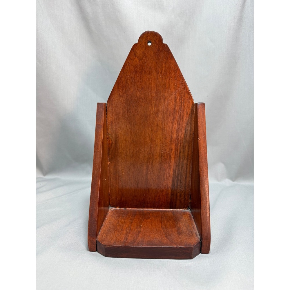 Vintage Rustic Wooden Display Shelf Cottagecore Candle Stand Plant Shelf Brown